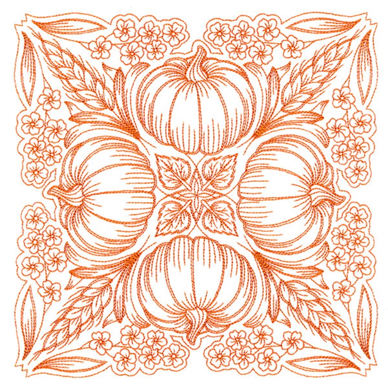Blissful Pumpkin Kaleidoscope Square