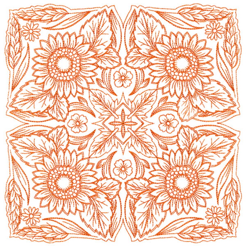 Blissful Sunflower Kaleidoscope Square