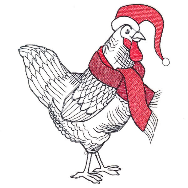 Farm Fun Christmas Chicken|7.8″ x 6.66″ / 198.15mm x 169.04mm|6.85″ x 5.85″ / 174.1mm x 148.48mm|5.68″ x 4.85″ / 144.37mm x 123.13mm|All Sizes