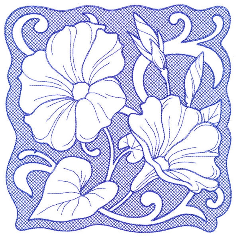 Beauty in a Stitch – Morning Glory (Trapunto)