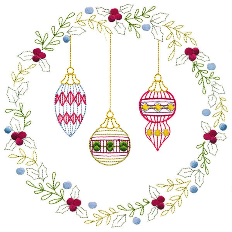 Christmas Botanicals Wreath with Ornaments