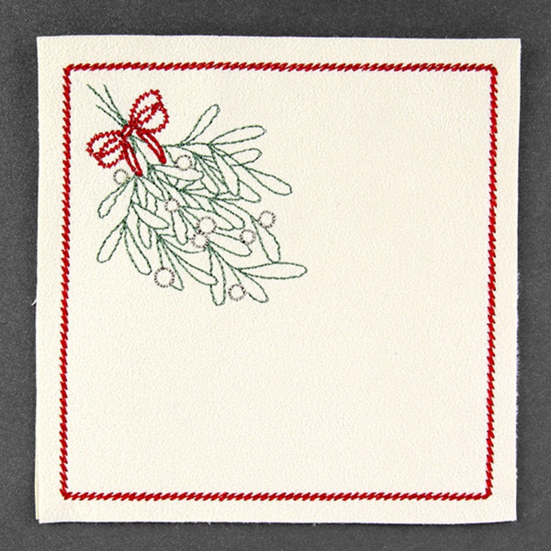 Christmas Coaster – Mistletoe (In-the-Hoop)
