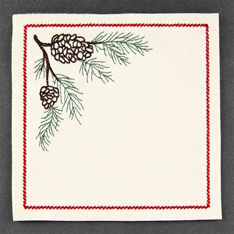 Christmas Coaster – Pine (In-the-Hoop)