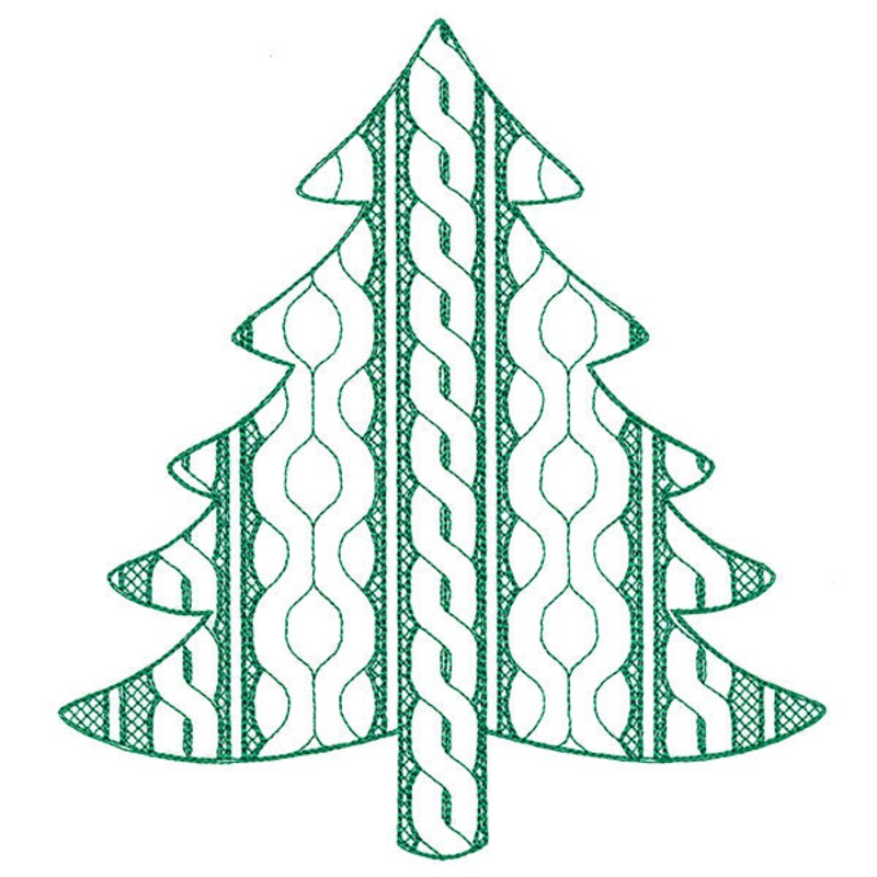 Classic Cable Pattern Tree|7.44″ x 6.85″ / 189.01mm x 173.99mm|6.36″ x 5.85″ / 161.42mm x 148.59mm|5.26″ x 4.85″ / 133.73mm x 123.1mm|3.9″ x 3.59″ / 99.05mm x 91.18mm|All Sizes