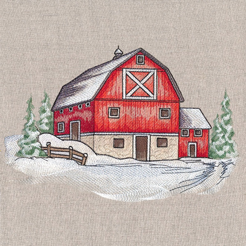 Classic Snowy Barn Scene|6.9″ x 10.58″ / 175.22mm x 268.81mm|5.85″ x 8.95″ / 148.54mm x 227.44mm|5.09″ x 7.8″ / 129.35mm x 198.04mm|4.47″ x 6.85″ / 113.53mm x 174.04mm|All Sizes