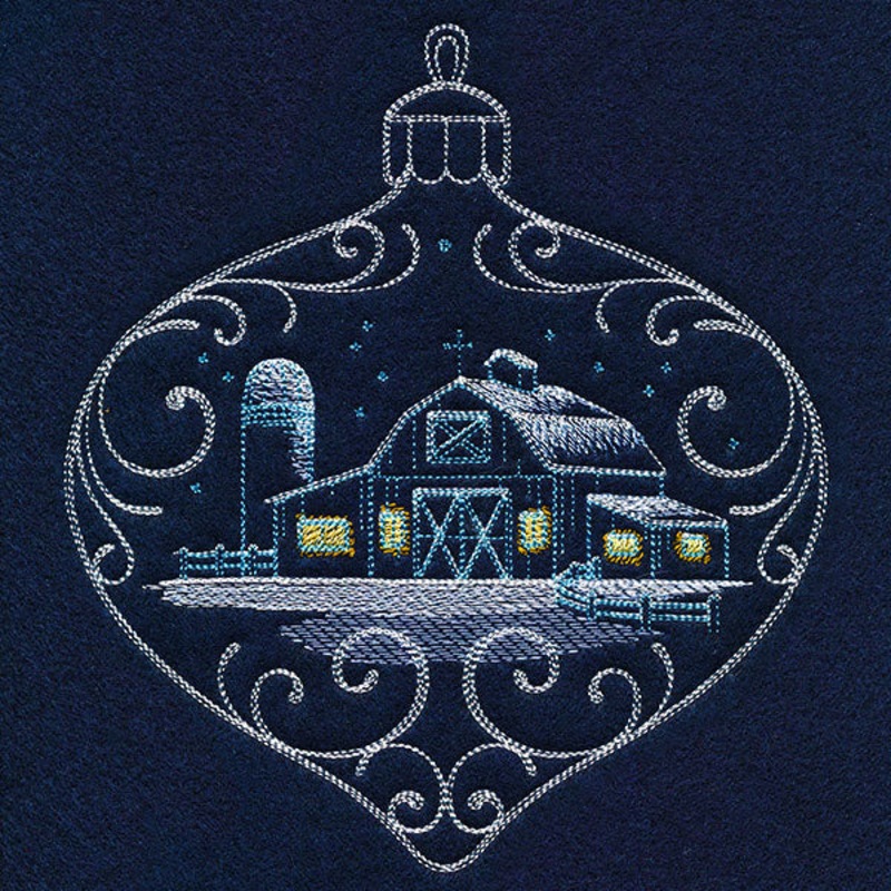 Frosted Barn Ornament|7.55″ x 6.85″ / 191.82mm x 174.03mm|6.48″ x 5.88″ / 164.51mm x 149.23mm|5.89″ x 5.34″ / 149.56mm x 135.66mm|5.35″ x 4.85″ / 135.96mm x 123.28mm|All Sizes