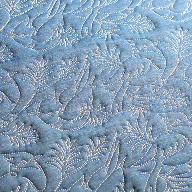 Spiraling Winter Blue Jays (Edge-to-Edge Quilting)