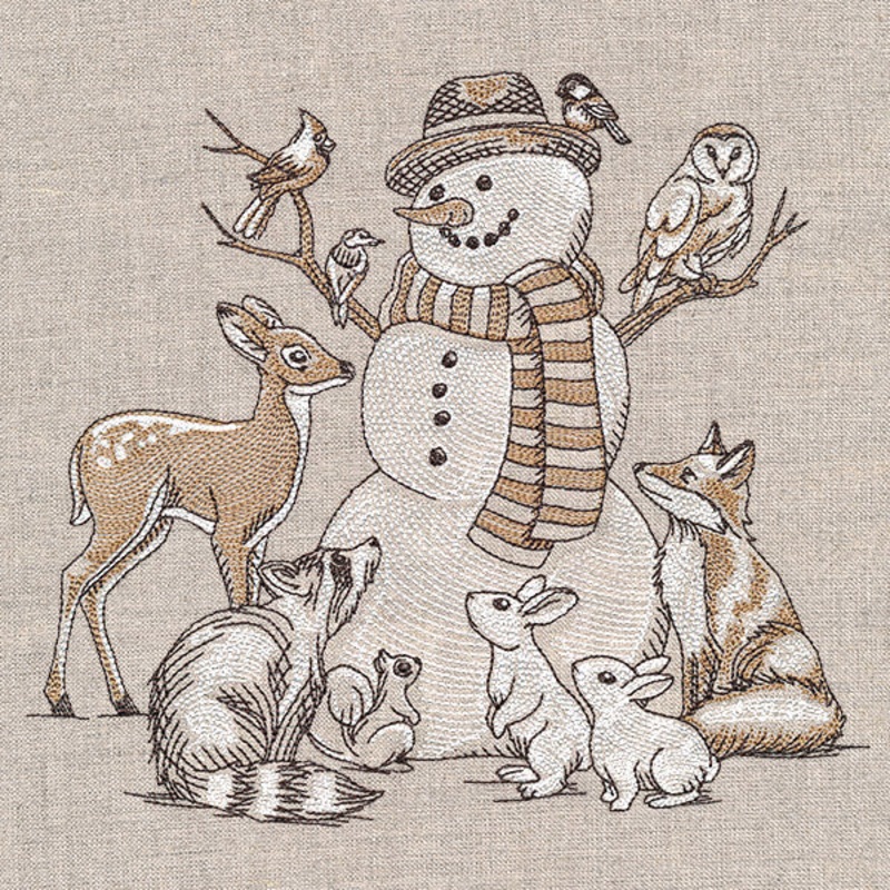 Woodland Winter Animal Scene|6.85″ x 7.7″ / 173.98mm x 195.63mm|5.85″ x 6.58″ / 148.56mm x 167.07mm|4.85″ x 5.45″ / 123.17mm x 138.51mm|All Sizes