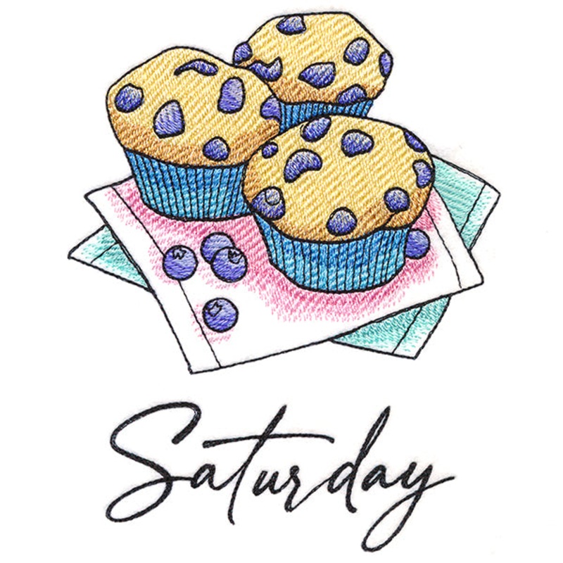 Blueberry Muffins on Saturday|6″ x 4.84″ / 152.46mm x 122.92mm|3.87″ x 3.12″ / 98.27mm x 79.29mm|All Sizes
