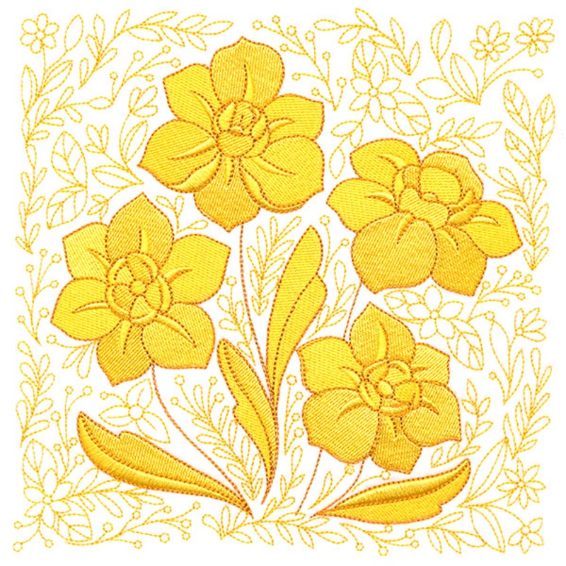 Darling Daffodils Square|7.8″ x 7.72″ / 198.04mm x 196.05mm|6.9″ x 6.83″ / 175.26mm x 173.5mm|5.89″ x 5.83″ / 149.71mm x 148.21mm|4.9″ x 4.85″ / 124.41mm x 123.16mm|All Sizes