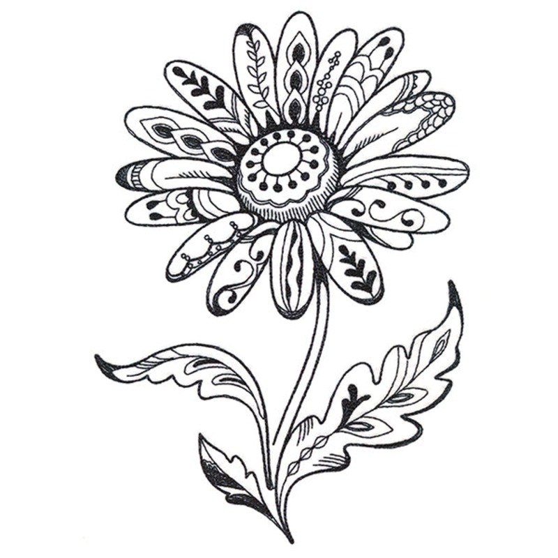 Doodle Treasures – Daisy (Blackwork)