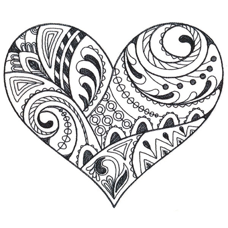 Doodle Treasures – Heart (Blackwork)