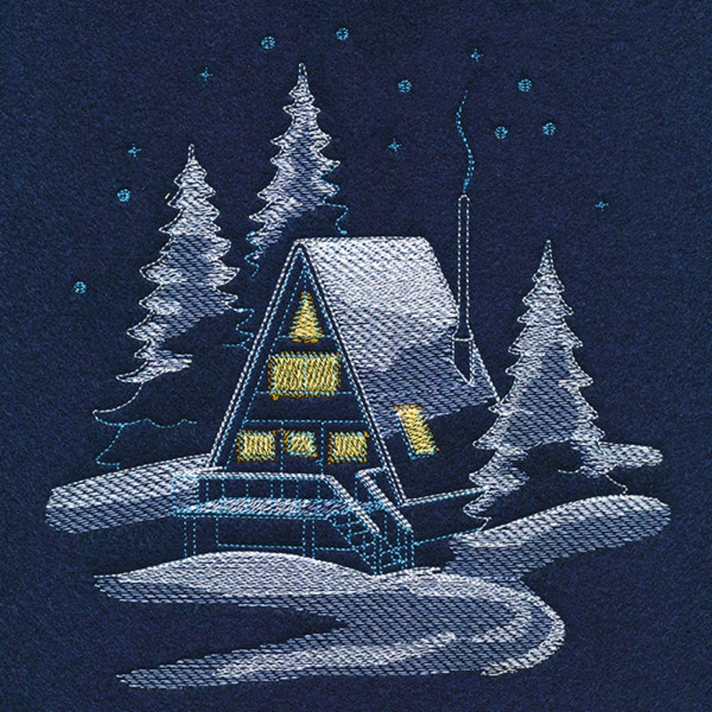 Frosted Cabin Scene|7.72″ x 7.57″ / 196.08mm x 192.33mm|6.75″ x 6.67″ / 171.36mm x 169.54mm|5.97″ x 5.9″ / 151.65mm x 149.9mm|4.95″ x 4.86″ / 125.73mm x 123.42mm|All Sizes