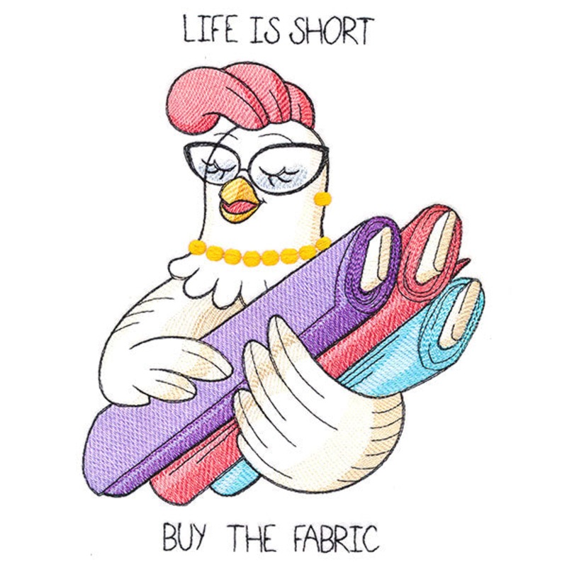 Life Is Short Chicken|9.14″ x 6.85″ / 232.1mm x 173.87mm|7.8″ x 5.84″ / 198.12mm x 148.38mm|6.47″ x 4.84″ / 164.24mm x 123.03mm|All Sizes