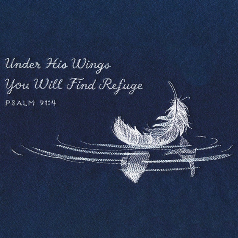 Under His Wings Feather|6.53″ x 11.75″ / 165.96mm x 298.45mm|5.23″ x 9.4″ / 132.77mm x 238.76mm|4.34″ x 7.8″ / 110.19mm x 198.09mm|3.81″ x 6.85″ / 96.8mm x 173.99mm|All Sizes