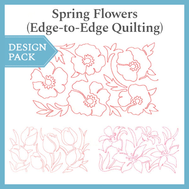 A Spring Flowers (Edge-to-Edge Quilting) Design Pack
