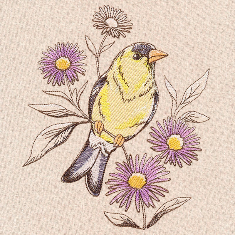 Birds and Blooms – Goldfinch|7.79″ x 6.51″ / 197.89mm x 165.46mm|7″ x 5.85″ / 177.89mm x 148.59mm|5.8″ x 4.85″ / 147.3mm x 123.19mm|All Sizes