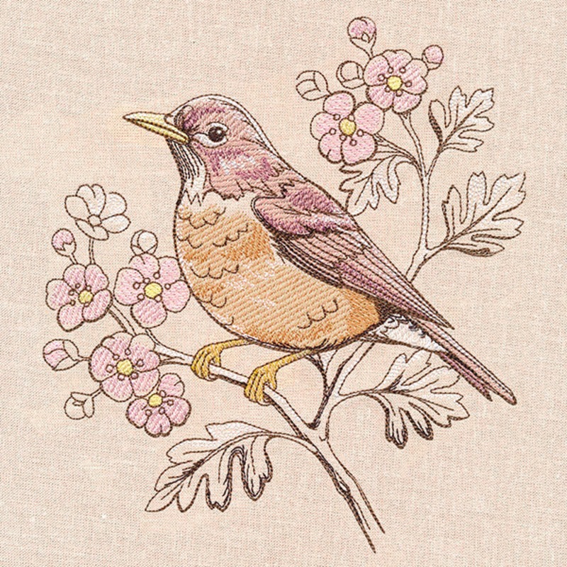 Birds and Blooms – Robin|7.65″ x 6.85″ / 194.21mm x 173.97mm|6.53″ x 5.85″ / 165.85mm x 148.57mm|5.4″ x 4.83″ / 137.06mm x 122.78mm|All Sizes