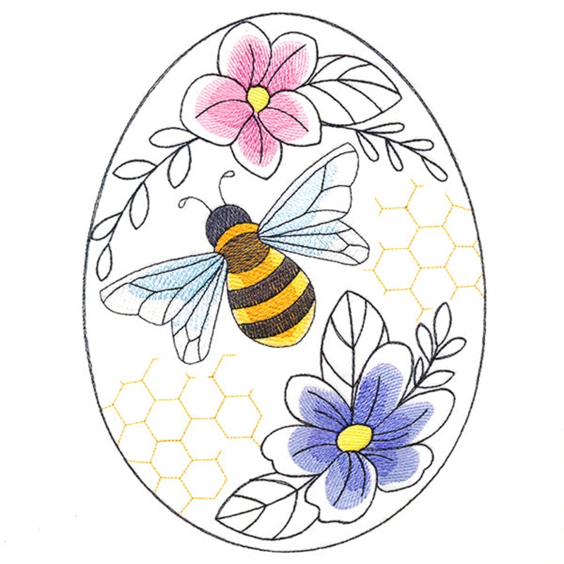 Easter Egg Artistry – Buzzing Bee and Blooms