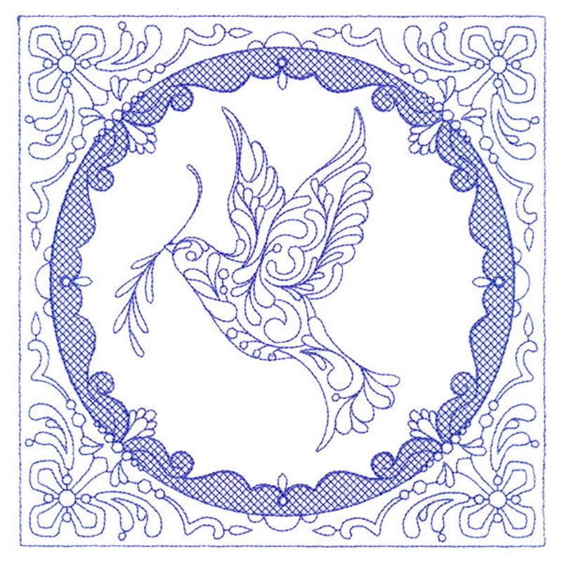 Faithful Stitches – Dove (Trapunto)