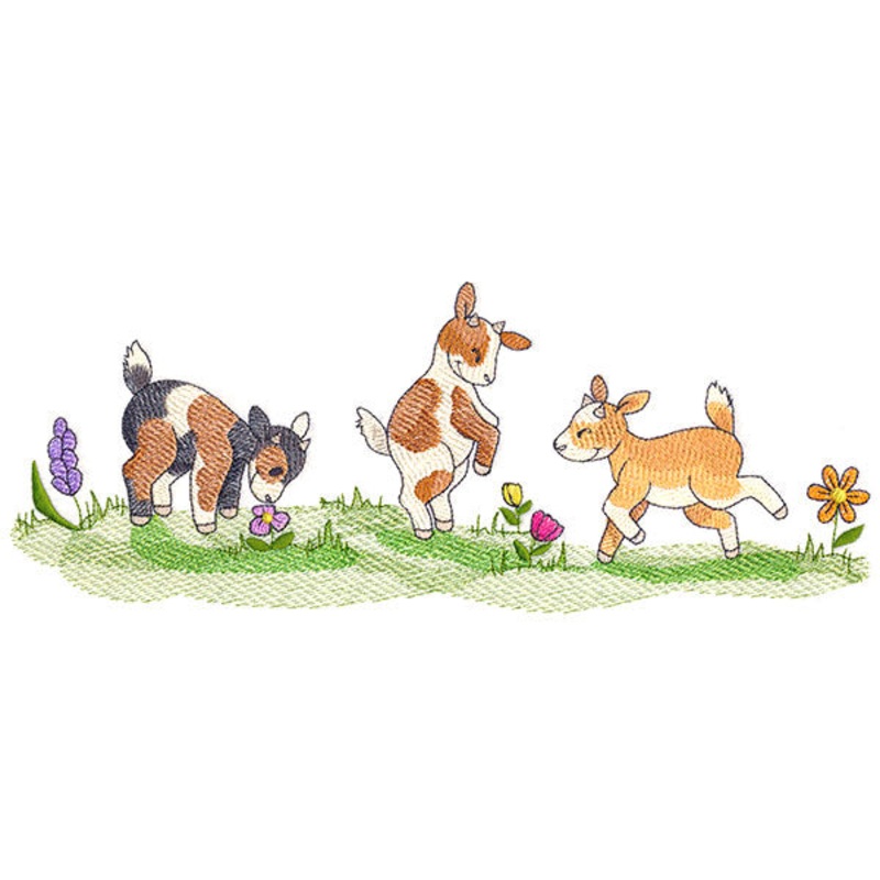 Frolicking Baby Goats|4.58″ x 11.76″ / 116.27mm x 298.72mm|3.65″ x 9.39″ / 92.61mm x 238.62mm|3.02″ x 7.78″ / 76.61mm x 197.5mm|2.66″ x 6.86″ / 67.6mm x 174.36mm|All Sizes