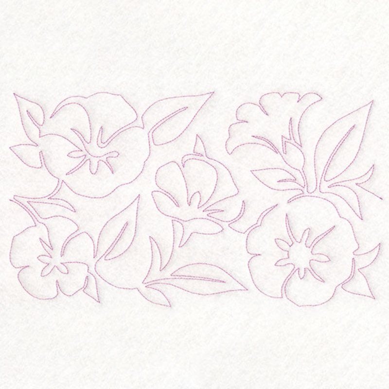 Spring Flowers – Morning Glories (Edge-to-Edge Quilting)