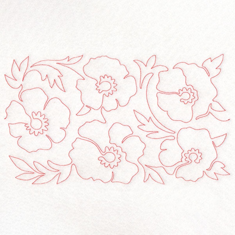 Spring Flowers – Poppies (Edge-to-Edge Quilting)