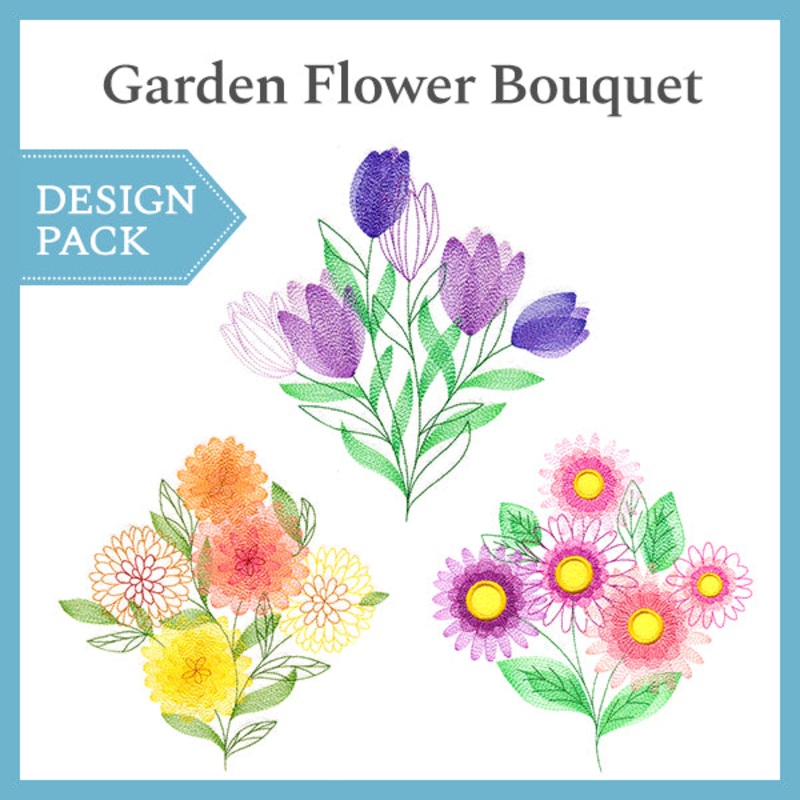 A Garden Flower Bouquet Design Pack
