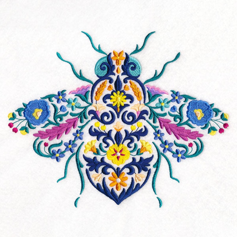 Damask Flowers Bee|6.85″ x 8.56″ / 173.95mm x 217.35mm|5.85″ x 7.32″ / 148.69mm x 185.82mm|4.85″ x 6.07″ / 123.29mm x 154.08mm|3.11″ x 3.9″ / 78.92mm x 99.11mm|All Sizes