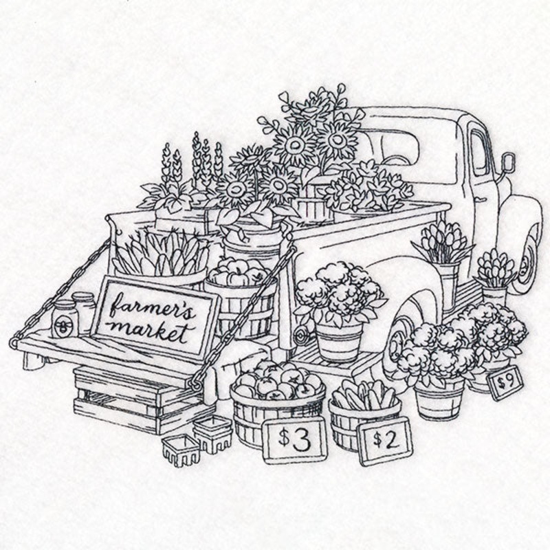 Farmers Market Retro Truck (Vintage)