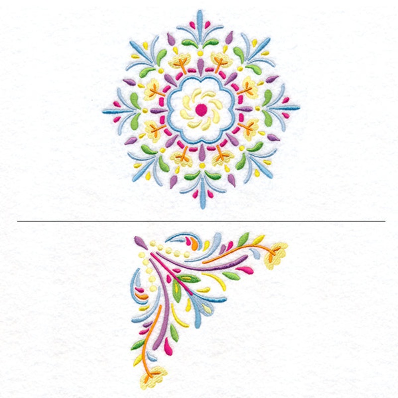 Folk Mandala Pillow Pair|5.86″ x 5.85″ / 148.92mm x 148.59mm|4.86″ x 4.85″ / 123.37mm x 123.1mm|3.85″ x 3.84″ / 97.79mm x 97.57mm|All Sizes