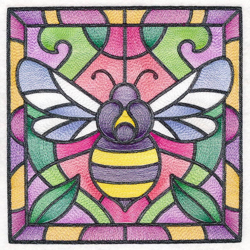 Stained Glass Garden – Bee|7.8″ x 7.8″ / 198.12mm x 198.12mm|6.9″ x 6.9″ / 175.26mm x 175.26mm|5.9″ x 5.9″ / 149.86mm x 149.86mm|4.9″ x 4.9″ / 124.46mm x 124.46mm|All Sizes