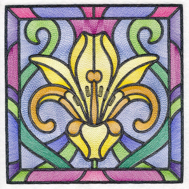 Stained Glass Garden – Lily|7.8″ x 7.8″ / 198.12mm x 198.12mm|6.9″ x 6.9″ / 175.26mm x 175.26mm|5.9″ x 5.9″ / 149.86mm x 149.86mm|4.9″ x 4.9″ / 124.46mm x 124.46mm|All Sizes