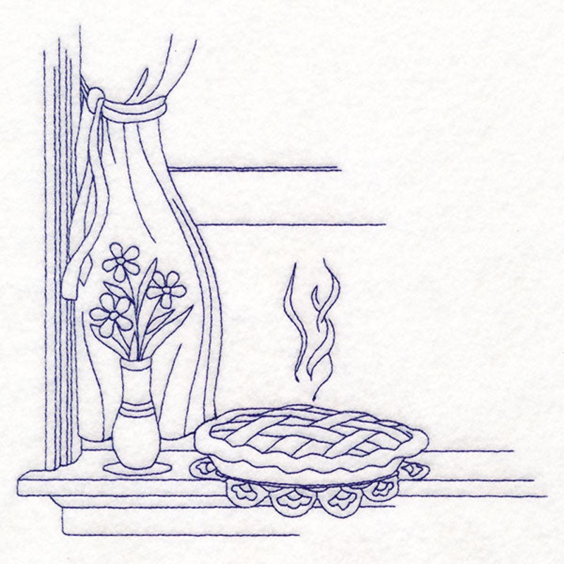 Timeless Kitchen Scenes – Pie Cooling on a Window Sill