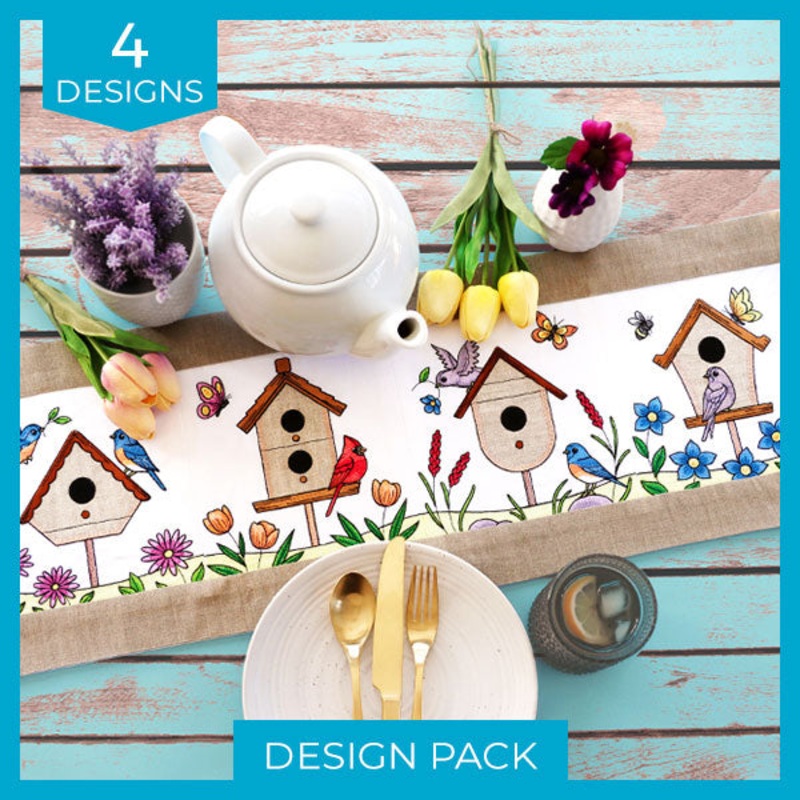 Birdhouse Block Party Build-A-Scene (Applique) Design Pack