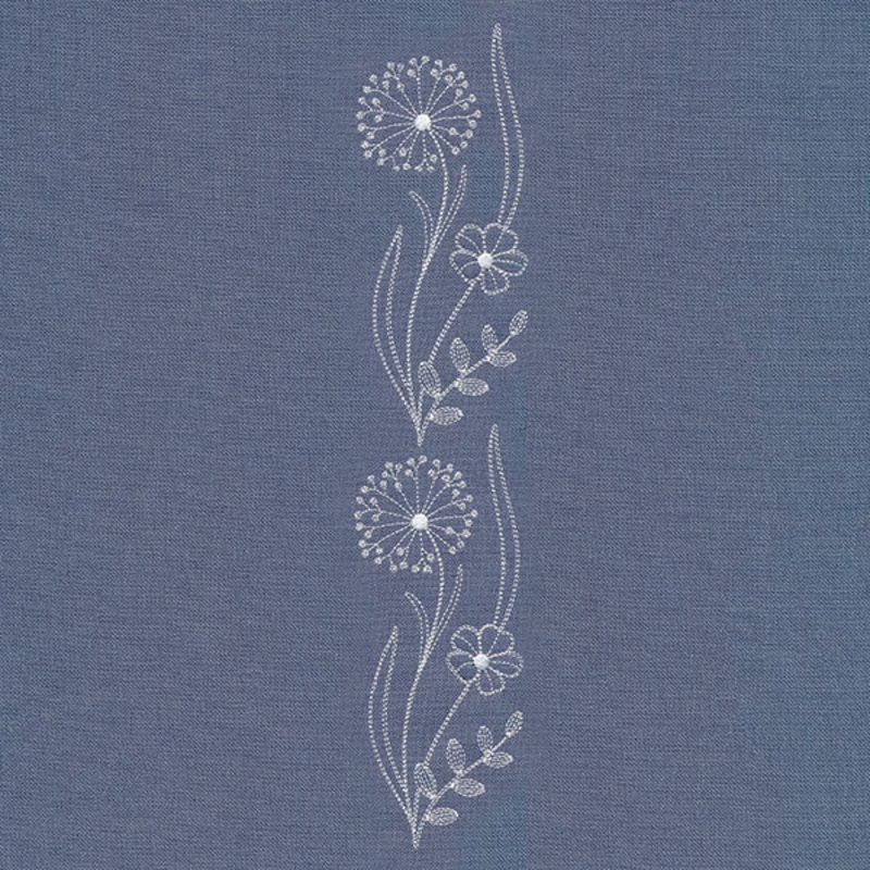 Delicate Vertical Wildflower Border (Whitework)