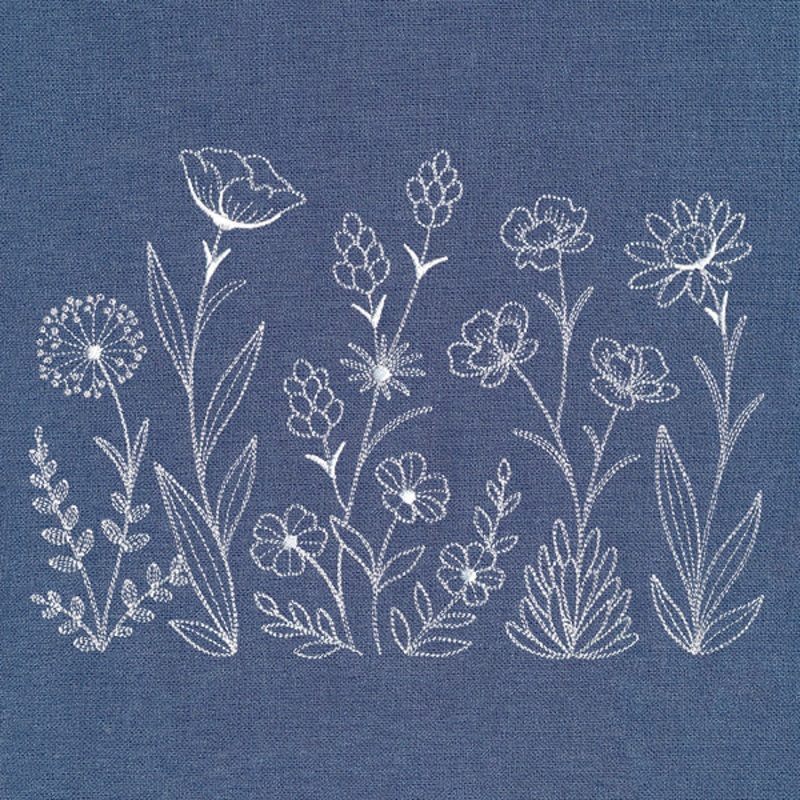 Delicate Wildflower Meadow Border (Whitework)