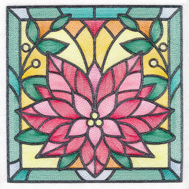 Stained Glass Christmas –  Poinsettia