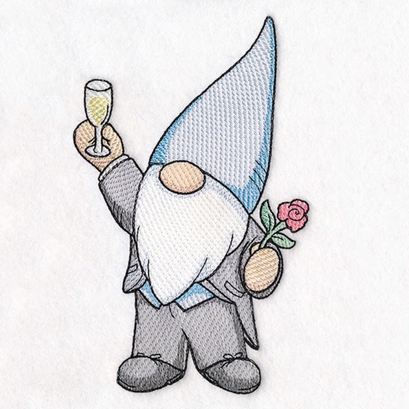 Toasting Groom Gnome|6.84″ x 4.21″ / 173.73mm x 106.82mm|5.51″ x 3.39″ / 139.9mm x 86.03mm|4.84″ x 2.98″ / 122.88mm x 75.61mm|3.87″ x 2.38″ / 98.31mm x 60.45mm|All Sizes