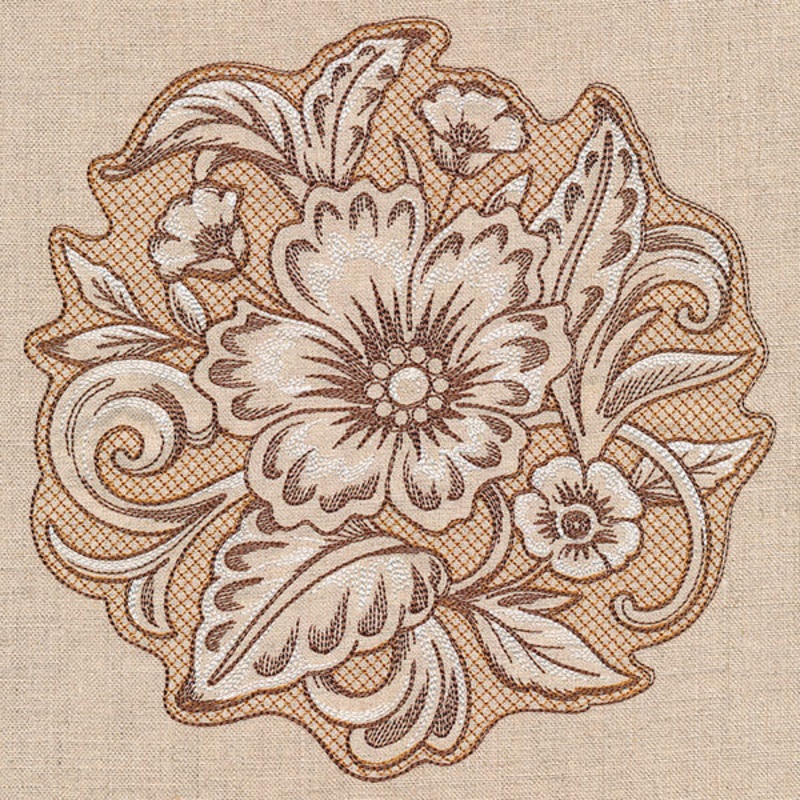 Desert Primrose Pillow Feature (Trapunto)