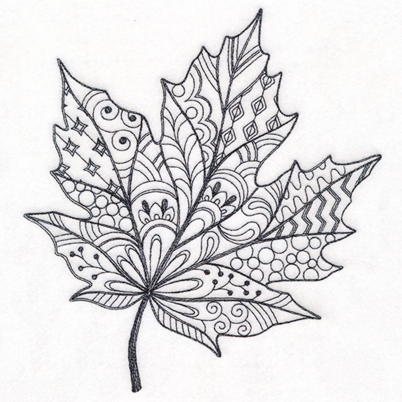 Doodle Treasures – Maple Leaf (Blackwork)