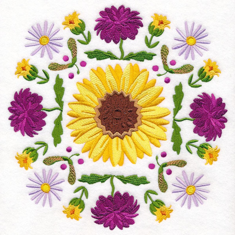 Fall Flowers Medallion|7.81″ x 7.68″ / 198.32mm x 195.03mm|6.94″ x 6.83″ / 176.38mm x 173.46mm|5.96″ x 5.86″ / 151.39mm x 148.88mm|4.93″ x 4.88″ / 125.13mm x 123.86mm|All Sizes