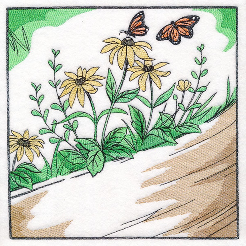 Fall on the Farm Scene – Butterflies and Flowers