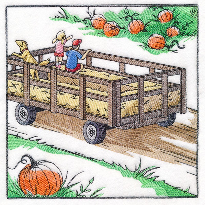Fall on the Farm Scene – Hay Ride Wagon