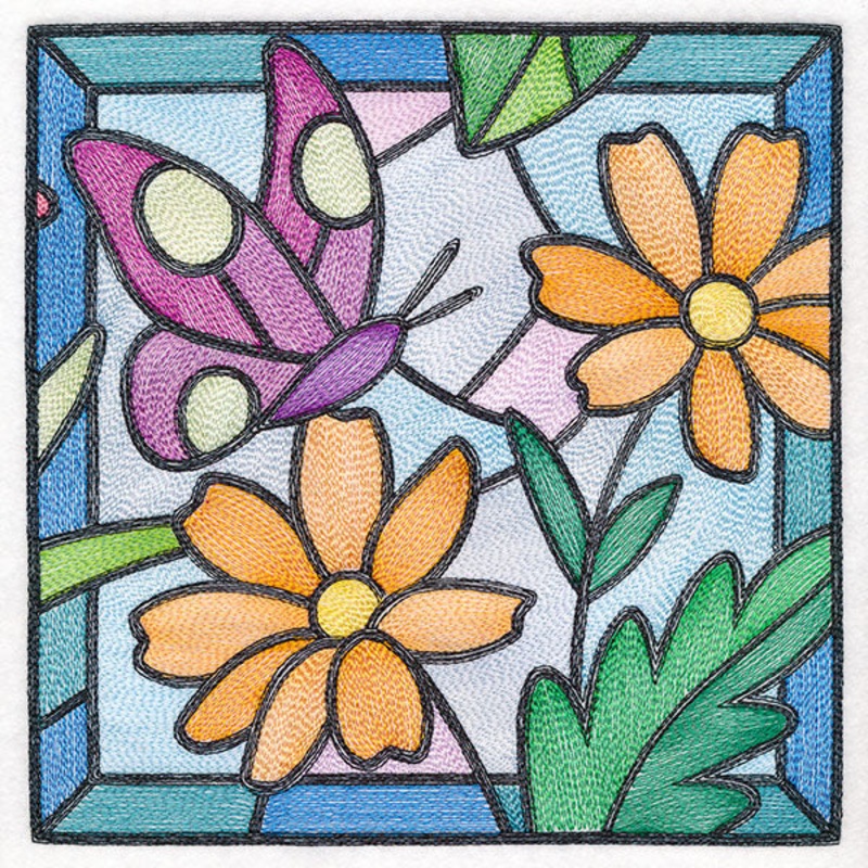 Stained Glass Garden – Asters|7.8″ x 7.8″ / 198.13mm x 198.12mm|6.9″ x 6.9″ / 175.27mm x 175.26mm|5.9″ x 5.9″ / 149.87mm x 149.86mm|4.9″ x 4.9″ / 124.47mm x 124.46mm|All Sizes
