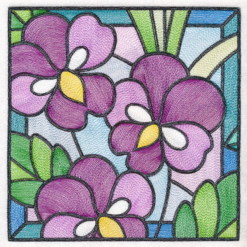 Stained Glass Garden – Violets