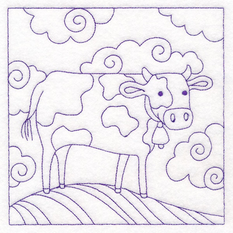 Whimsical Farm Life Quilting – Cow (Double Run)