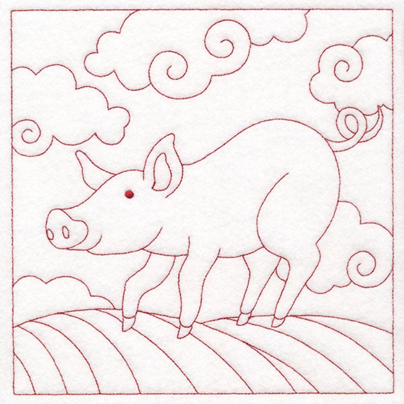 Whimsical Farm Life Quilting – Pig (Double Run)