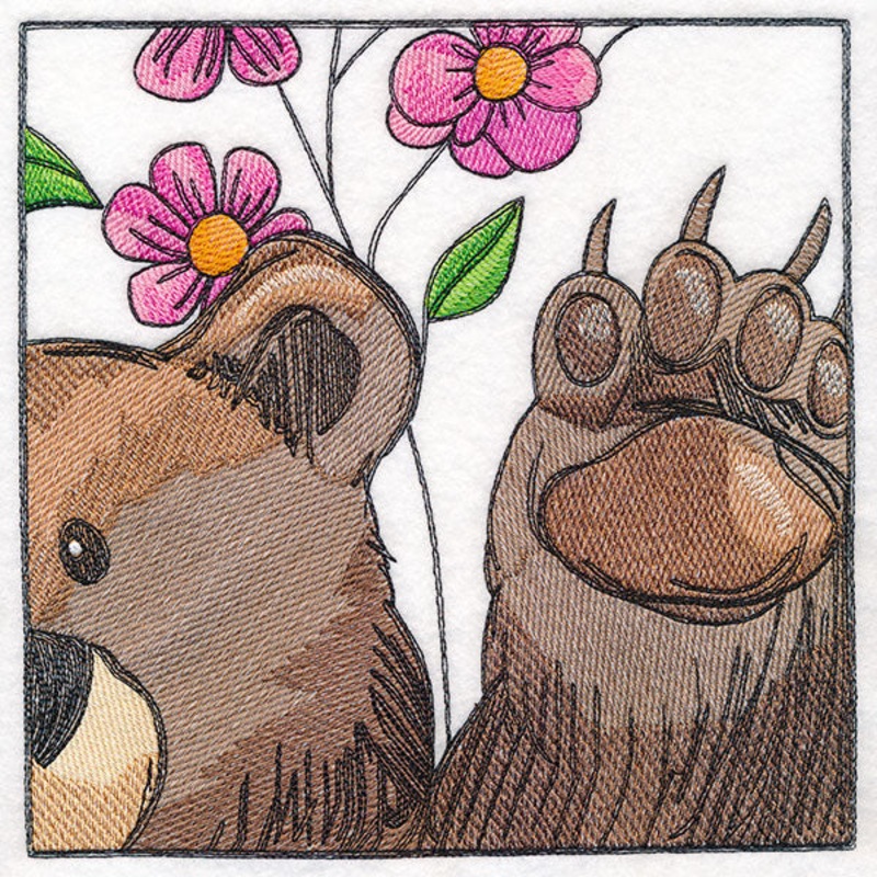 Woodland Animal Friends Window Scene – Right Side Bear