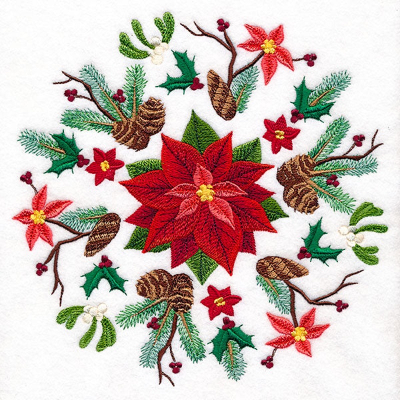 Christmas Details Poinsettia Medallion